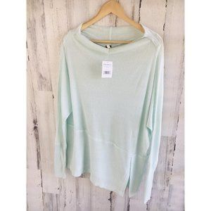 Free People Londontown Drop Shoulder Oversized Top Seafom Green XS